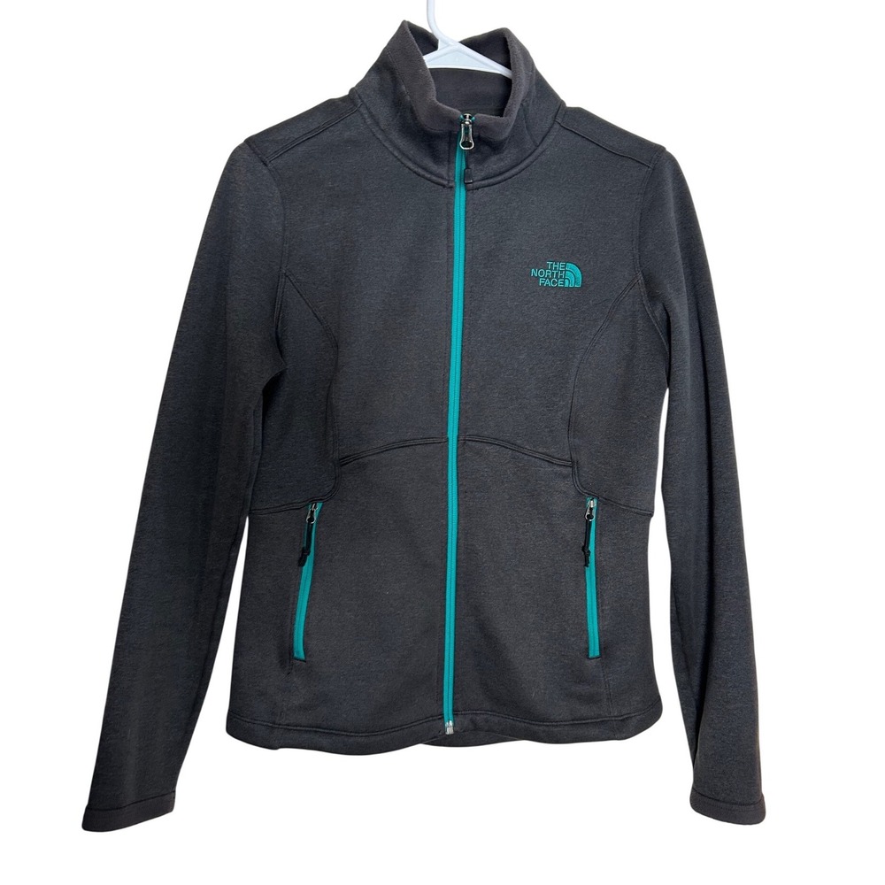 The North Face Womens Gray Teal Lightweight Thin Zip Up Jacket Outdoors Size‎ SP